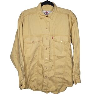 Vintage Levi's Canary Yellow Chore Ranch Western Womens Button Snap Shirt